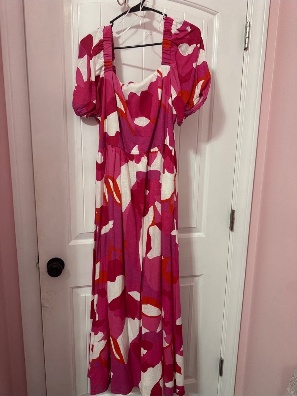 MSK Pink, White and Orange Floral Maxi Dress